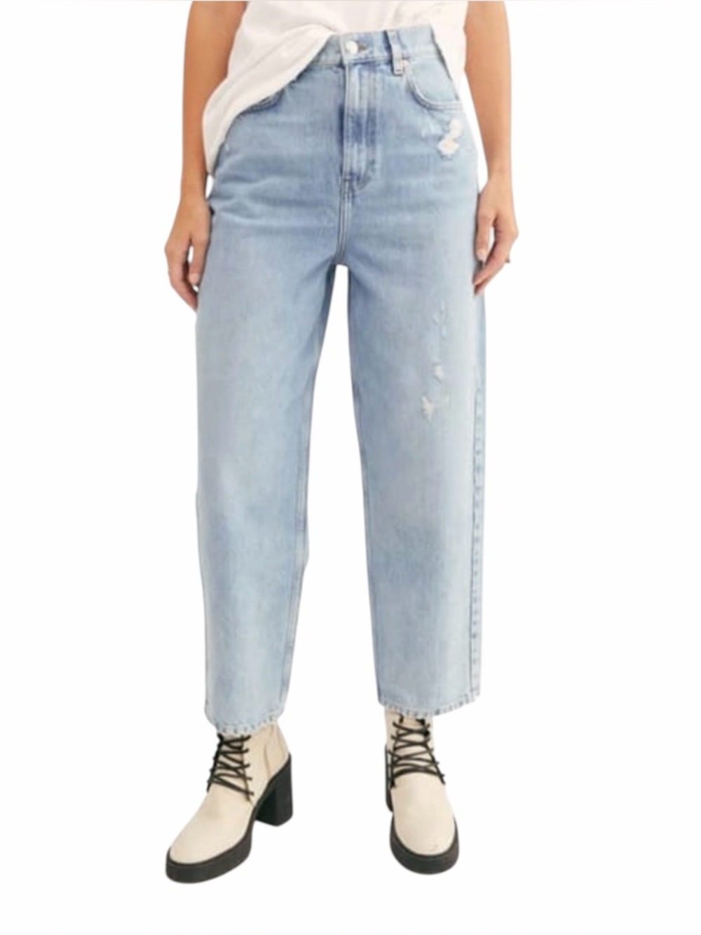 Free People We The Free Frank Distressed Denim Dad Jean size 26